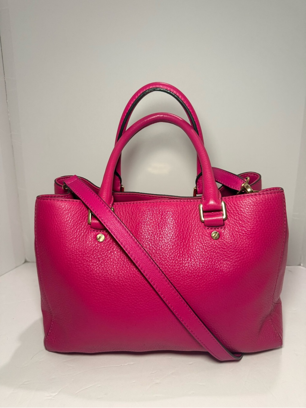 MICHAEL Michael Kors Sutton Medium Pink Pebbled Leather Satchel - Picture 5 of 13